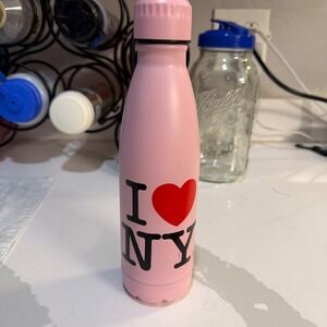 I Love NY Pink Stainless Steel Insulated Water Bottle I ❤️ New York Souvenir